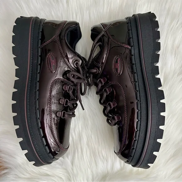 Skechers 90’s Jammers Cool Block Burgundy Chunky Platform Shoes Women’s sz. 10 - Picture 8 of 9